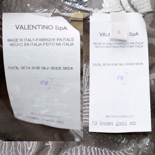 Valentino Fine Sheer Silk Top w/ Metallic & Iridescent Sequins