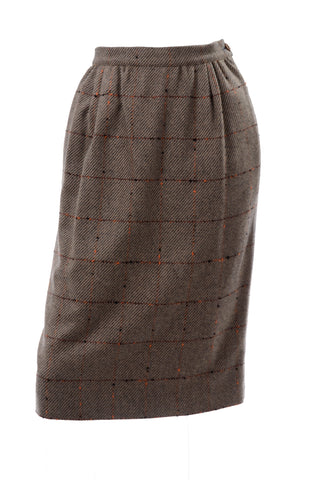 Vintage Valentino Brown Tweed Skirt