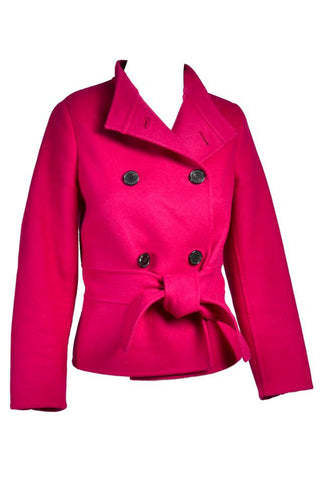 Valentino L'Amour Red Raspberry Wool Angora Jacket Size 4