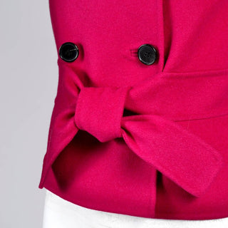 Valentino L'Amour Red Raspberry Wool Angora Jacket Tie Front