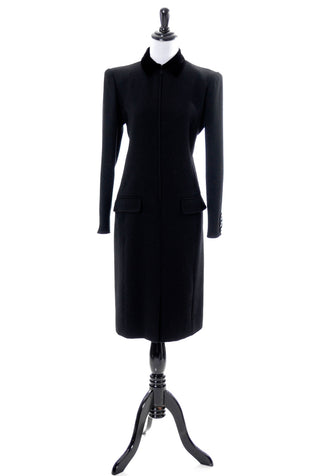 Vintage Valentino ribbed wool and velvet designer dress - Dressing Vintage