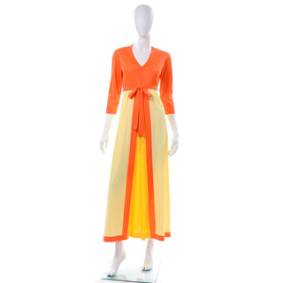 1970's Vanity Fair Orange & Yellow House Dress Size Medium