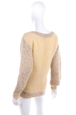 C'est Un Pull Vava Paris Cream Wool & Lame Vintage Sweater