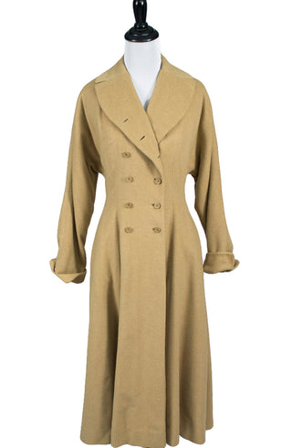 Vera Maxwell vintage coat from 1940s Cinched waist - Dressing Vintage