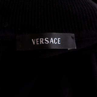 2008 Versace Black Knit Bodycon Dress W Raised Detail Donatella Versace