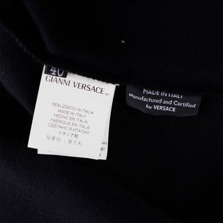Documented 2008 Versace Black Knit Bodycon Dress W Raised Detail M
