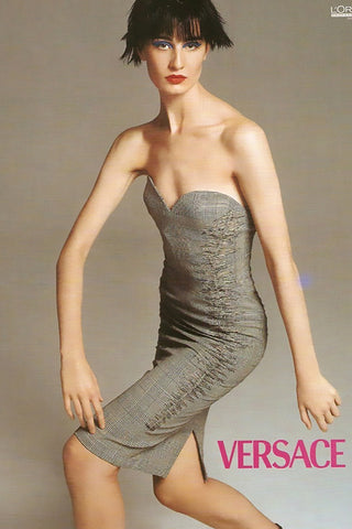 Distressed strapless dress from Versace Spring Summer 1998, Photographed by Richard Avedon