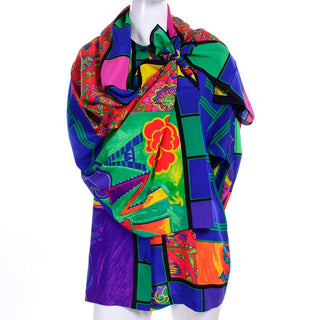 Gianni Versace Vintage Multi Colored Novelty print scarf and blouse