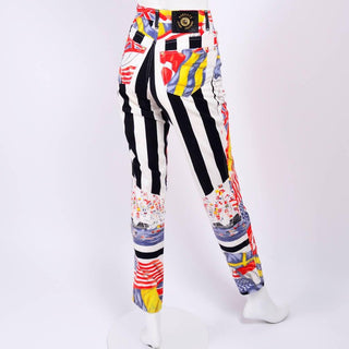 1990's novelty Versace Jeans Couture flag and striped jeans