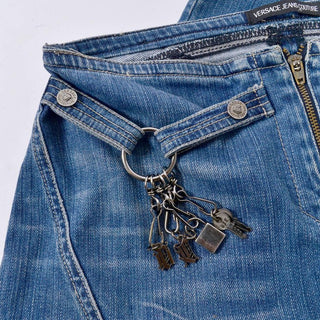 Lock and Key charms on VJC jean skirt