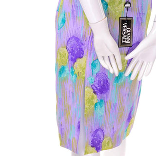 S/S 99 Gianni Versace purple silk floral 2 piece dress