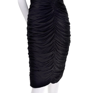 Black Pleated Vintage Vicky Tiel Bodycon Dress