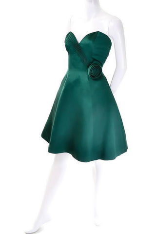 Strapless vintage 1980's green dress size 4 or 6