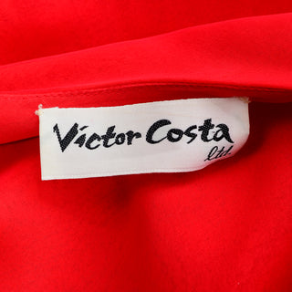 Victor Costa Vintage Chiffon 1970s One Shoulder red Dress