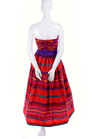 Striped Victoria Royal ankle length vintage dress from the 1980's