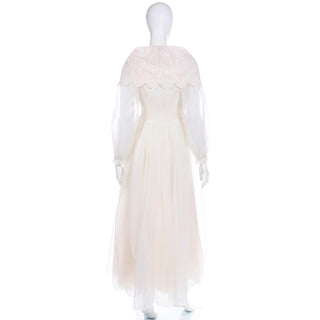 1950s Schiaparelli Pink & Ivory Nightgown and Peignoir Robe Set Bridal Negligee