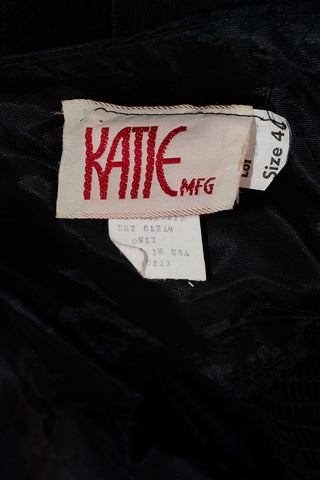 Katie Mfg 1980s Vintage Black Strapless Evening Dress