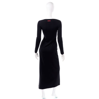 Black Franco Moschino 1990s Vintage Bodycon Statement Dress Fashion is no More