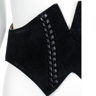 Alaia vintage corset style belt with black leather laces 