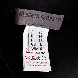 1990s Alberta Ferretti Vintage Black Silk Evening Dress made in iatly
