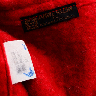 Anne Klein Vintage Red Mohair Cape With Hood Older