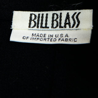 1990s Bill Blass Vintage Black Skirt & Jacket Suit w Rhinestone Buttons made in USA