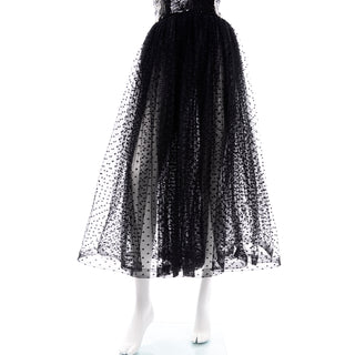 Vintage Bill Blass Tulle Sequin Strapless Dress Designer gown