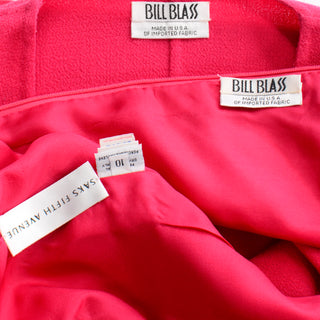 American Designer Bill Blass Vintage Labels of Jacket and Dress