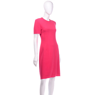 Bill Blass Knee Length Vintage Day Dress in Strawberry Pink