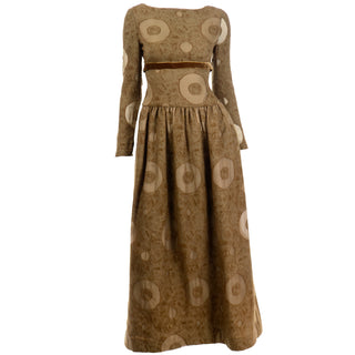 1970s Vintage Bill Blass American Designer Evening silk Dress 