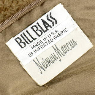 1970s Vintage Bill Blass American Designer Brown Silk Evening Dress 