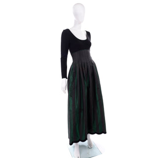 F/W 1989/90 Geoffrey Beene Striped Black and Green Dress