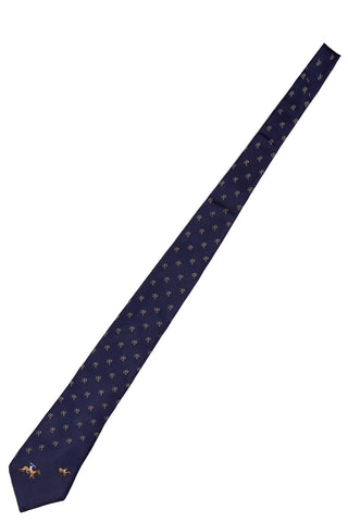 Vintage Navy Blue Silk Novelty Polo Men's Necktie