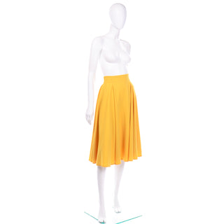 Vintage Calvin Klein Mustard Yellow Full Skirt designer clothing