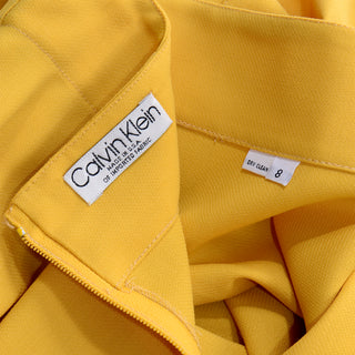 Vintage Calvin Klein Mustard Yellow Full Skirt Made in USA