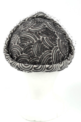 1950s Chanda Grey Yarn Soutache Cocktail Hat