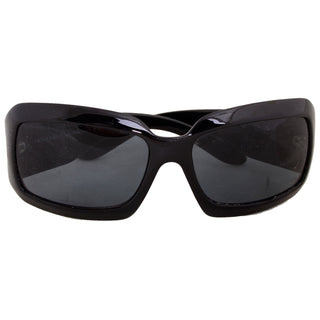 1990s Chanel Black Vintage Sunglasses w Monogram Interlocking Mother Of Pearl CC's