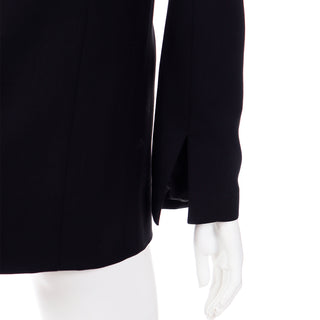 Chanel 1998 Fall Winter Vintage Black Wool Blazer Single Button Jacket size 40