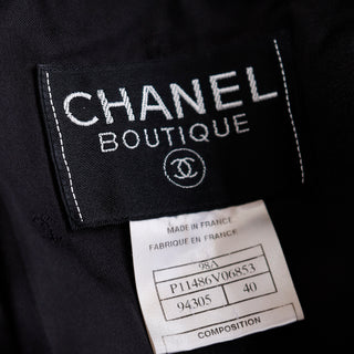 Chanel 1998 Fall Winter Vintage Black Wool Blazer Single Button Jacket Size 40 98A