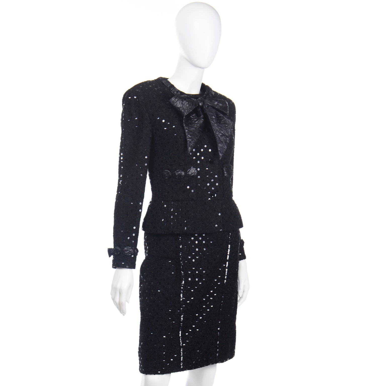 1983 Vintage Chanel Karl Lagerfeld Sequin Skirt Suit with Matching Top –  Modig