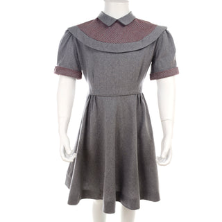 1950s Gray Wool Vintage girl's Childs Dress by Gail Berk 