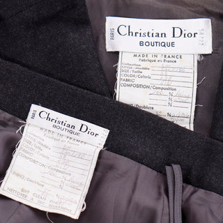 1980s Numbered Christian Dior Boutique Vintage Jacket & Skirt Suit France