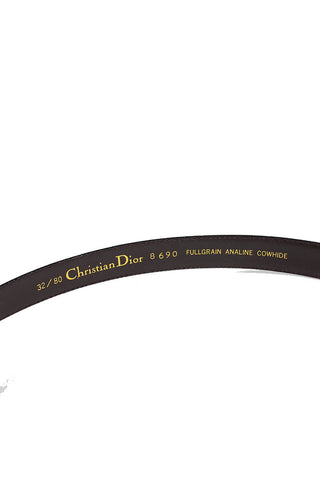 1990s Christian Dior Black Cowhide Leather Belt
