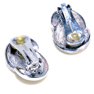 Vintage Christian Dior Silver Clip Earrings Rare