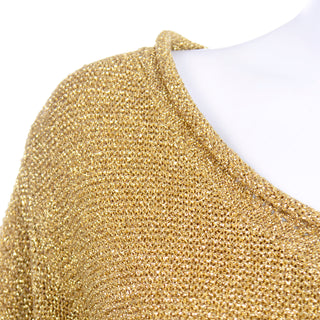 Vintage Claude Montana Gold Shimmer 1980s Pullover sweater designed by Miss Deanna Top