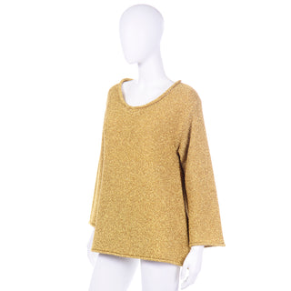 1980s Vintage Claude Montana Gold Shimmer Pullover Miss Deanna Top