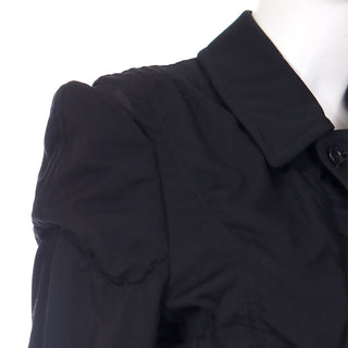 2010 Comme des Garcons Avant Garde Rei Kawakubo Black Coat with ruching