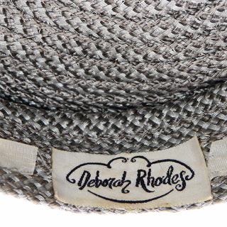 Debbie Rhodes Vintage Grey Woven Beret With Flower Unique hat