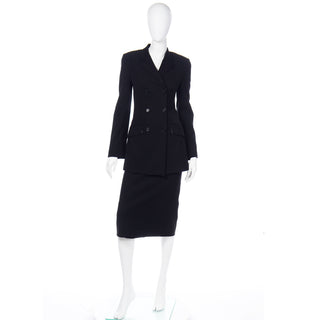 2 pc Dolce & Gabbana Black Pinstripe Jacket & Skirt Suit