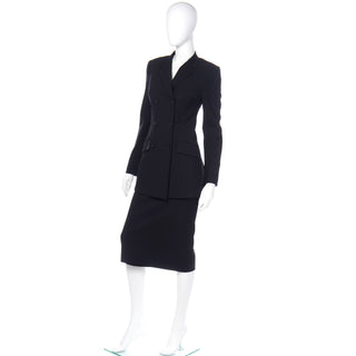 Dolce & Gabbana Black Pinstripe Jacket & Skirt Suit as new